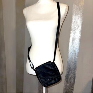 Brash Crossbody Black Studded Mini Crossbody Purse Punk Goth Biker EMO Rock